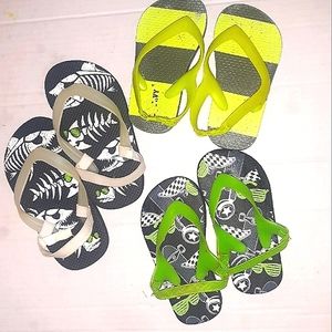 EUC Bundle Toddler Boys Flip Flop Sandals 3 Sets